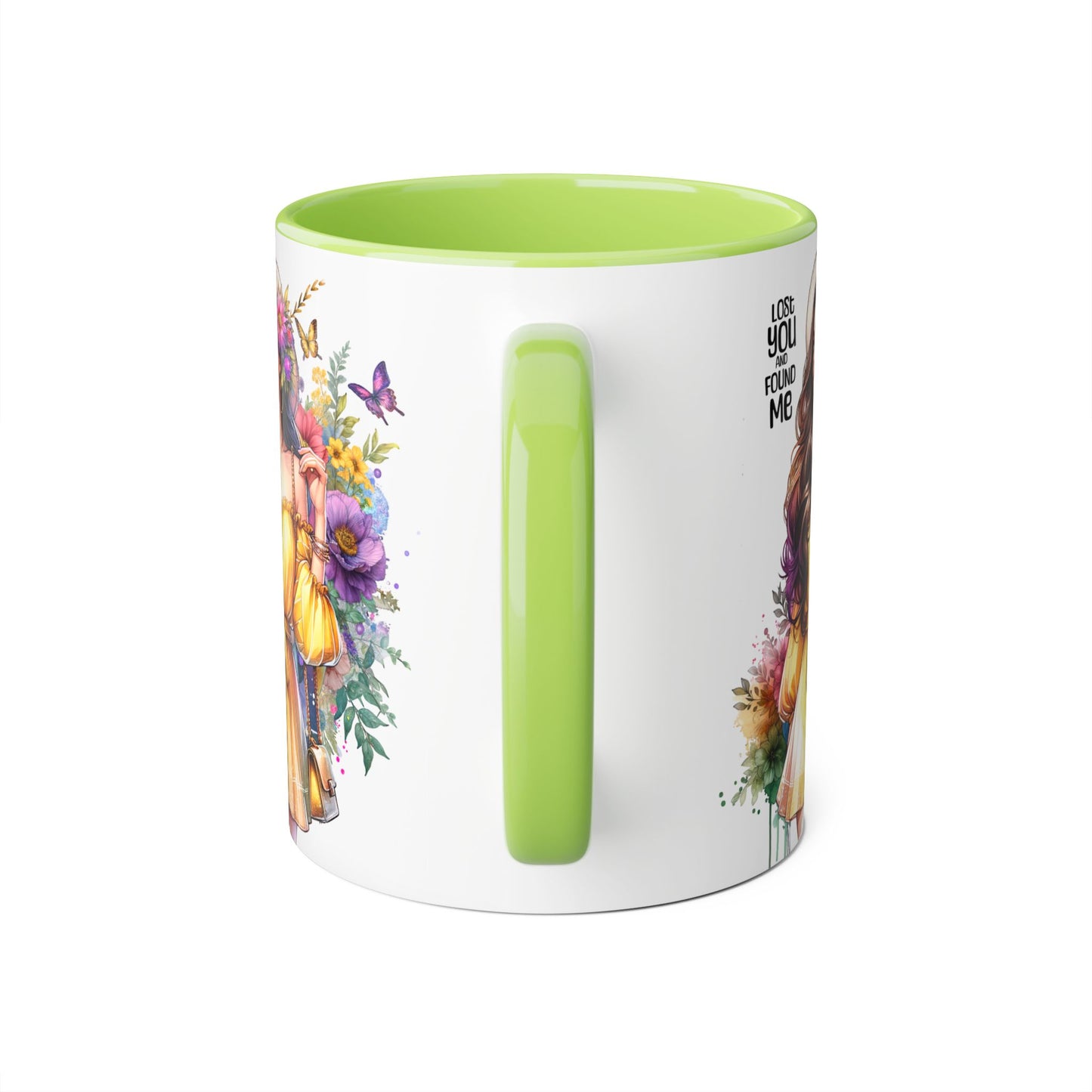 Lost You and Found Me Whimsical Floral Accent Mugs - Unique Coffee Cup, Perfect Gift for Her, Tea Lover, Home Decor, Birthday, Mother's Day