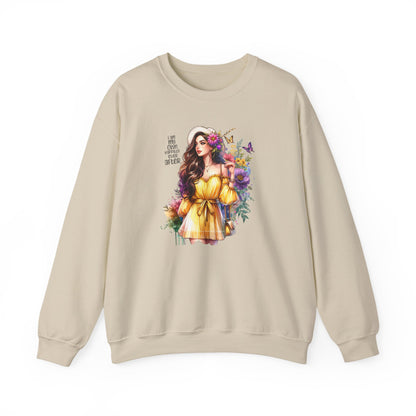I Am My Own Happily Ever After  Floral Goddess Crewneck Sweatshirt - Boho Chic, Cozy Style, Perfect for Spring, Gift for Her, Casual Wear, Everyday Comfort