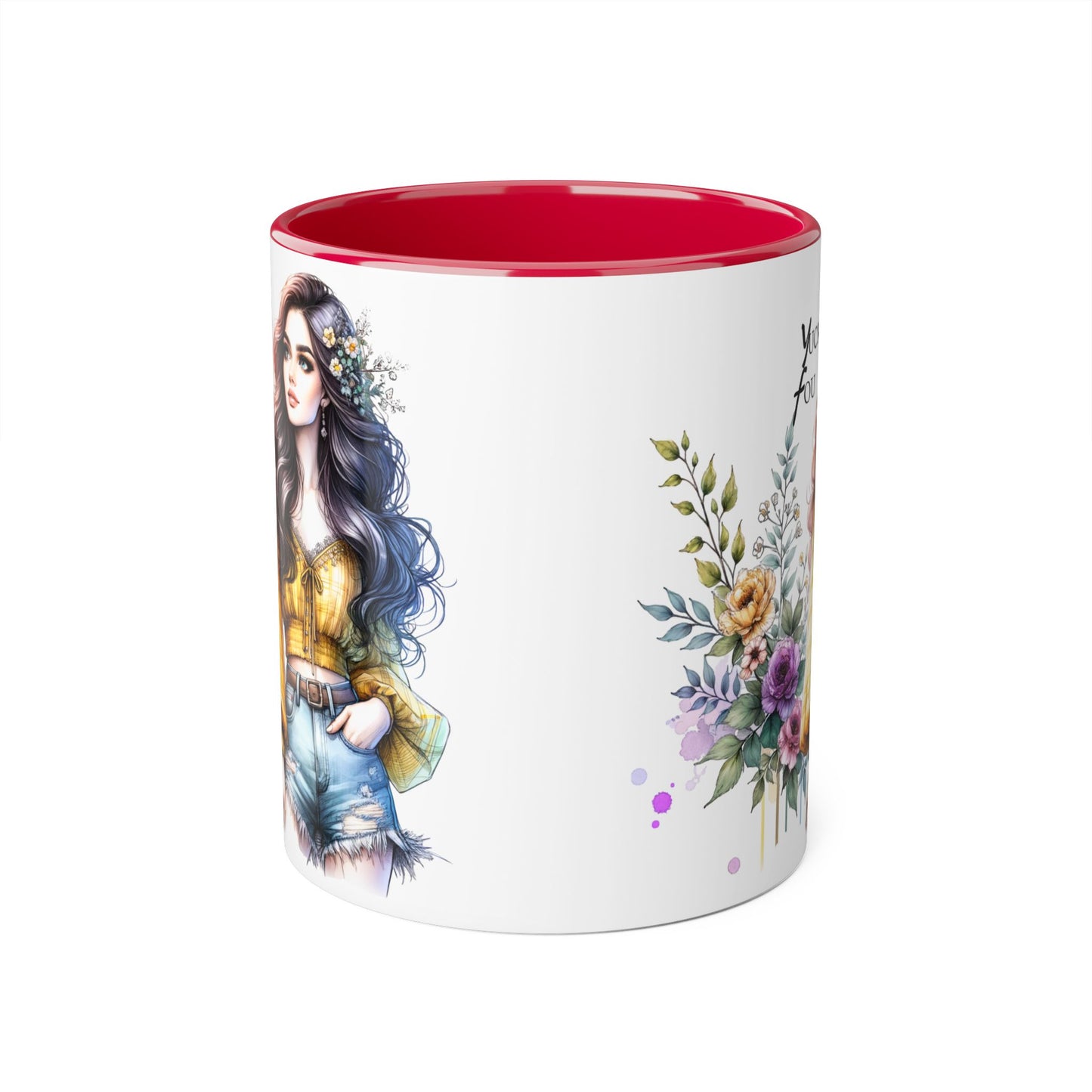 Yuck Fou Bohemian Accent Mug, Floral Coffee Cup, Gift for Her, Home Decor, Artist Mug, Women's Mug, Inspirational Mug