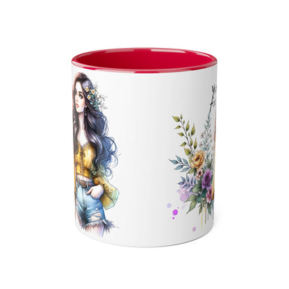 Yuck Fou Bohemian Accent Mug, Floral Coffee Cup, Gift for Her, Home Decor, Artist Mug, Women's Mug, Inspirational Mug