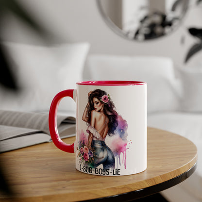Stylish Accent Mugs, 11oz - Fun Gift for Friends, 1-800-BOYS-LIE, Coffee Lover Present, Unique Mug for Selfies