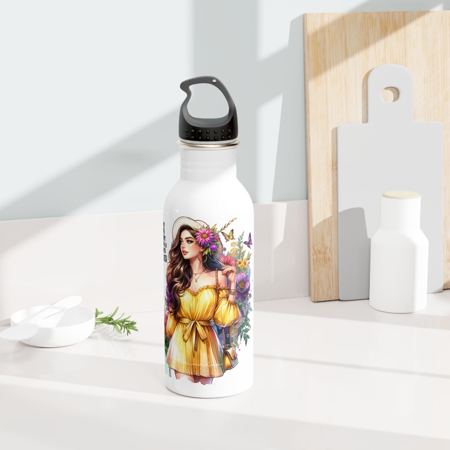 I Am My Own Happily Ever After Whimsical Stainless Steel Water Bottle with Floral Design, Cute Eco-Friendly Hydration, Inspirational Gift, Summer Accessory, [...]