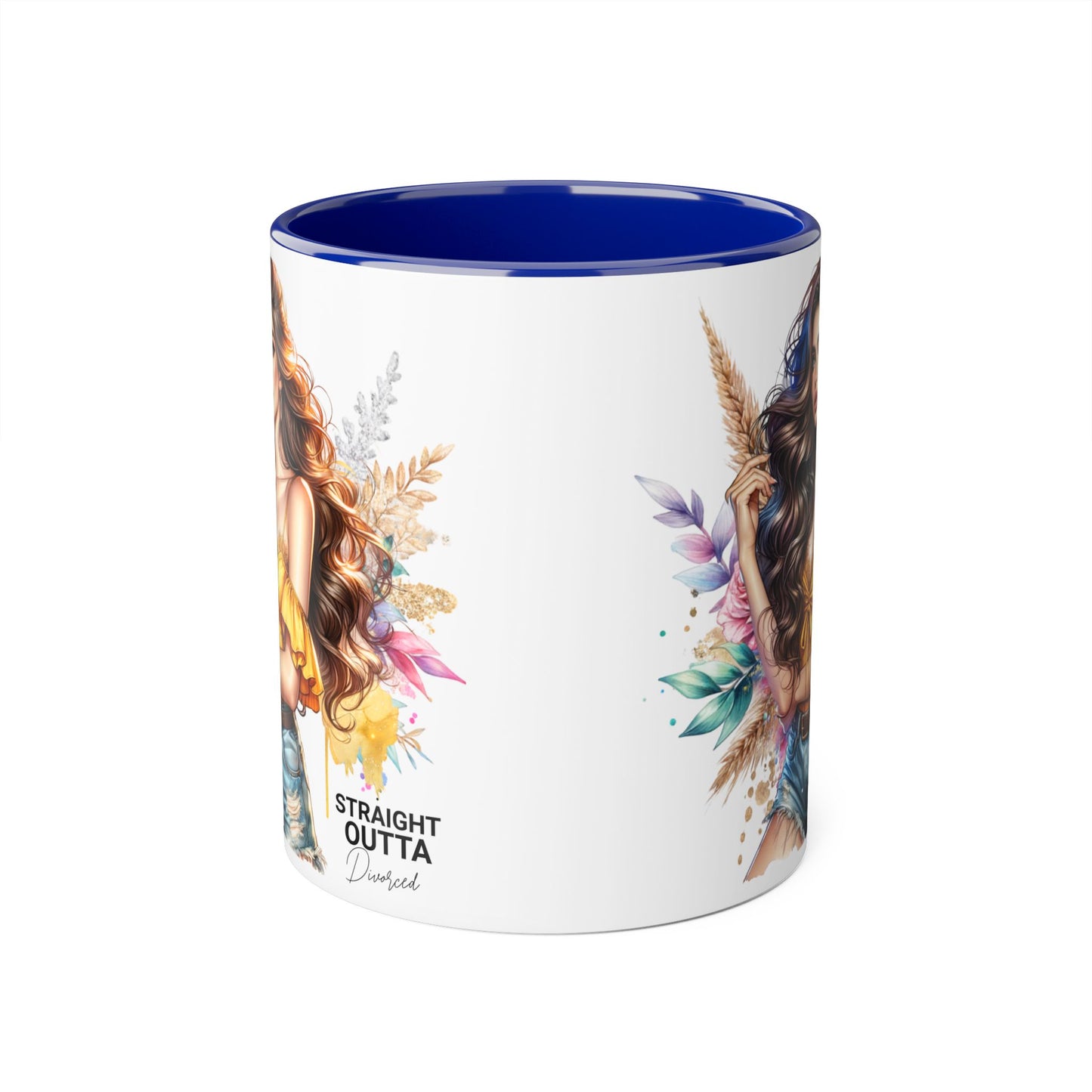 Straight Outta Divorced Humoristic Vibrant Accent Mug for Coffee Lovers, Perfect Gift for Birthdays, Anniversaries, or Home Decor