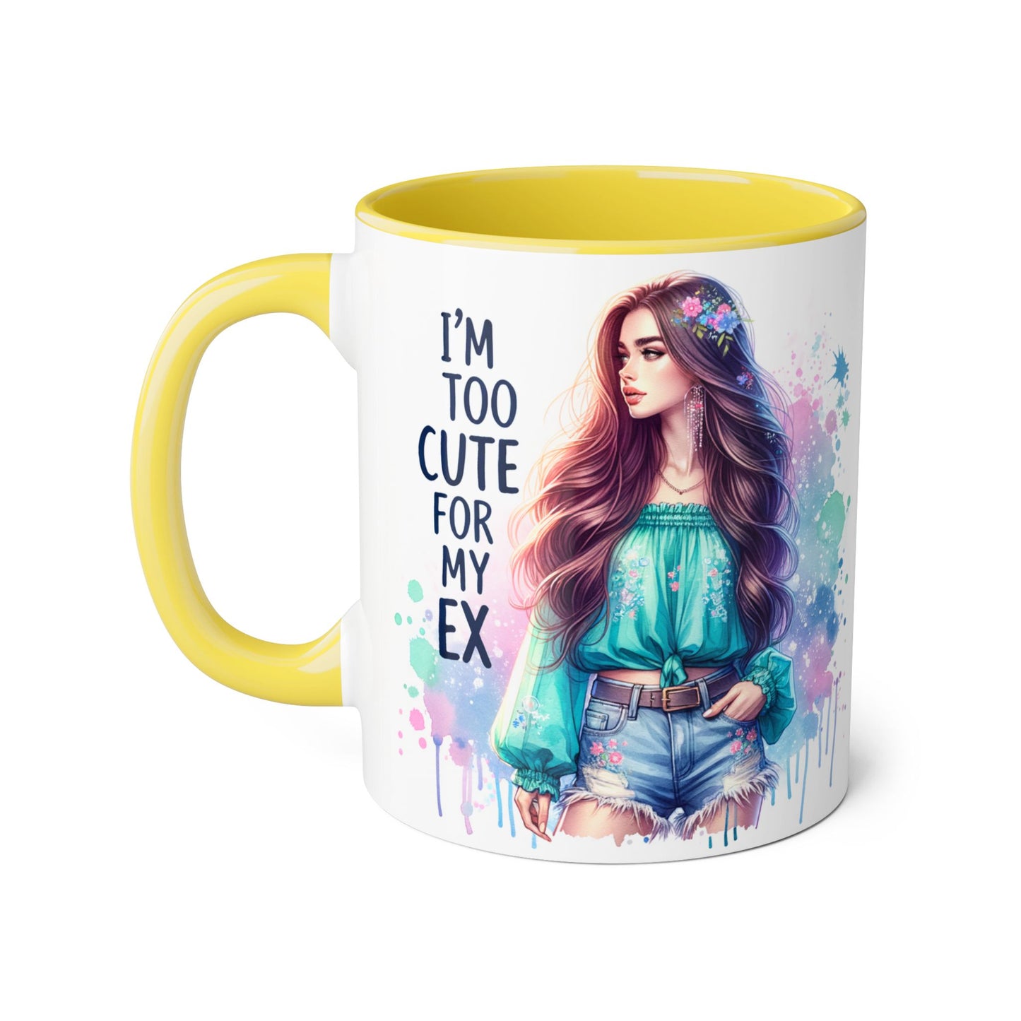 I'm Too Cute For My Ex Mug | Fun Coffee Mug | Accent Mug | Gift for Her | Cute Gift Idea | Sassy Humor Mug | 11oz