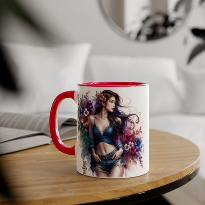 If I'm Too Much, Then Go Find Less Floral Art Accent Mugs, 11oz - Perfect Gift for Flower Lovers, Coffee Lovers, Home Decor, Birthday Gifts, Art Enthusiasts