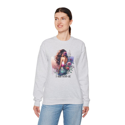 1-800-Boys-Lie Boss Babe Floral Sweatshirt | Unisex Comfortable Crewneck, Trendy Gift for Her, Affirmation Clothing, Cozy Fashion
