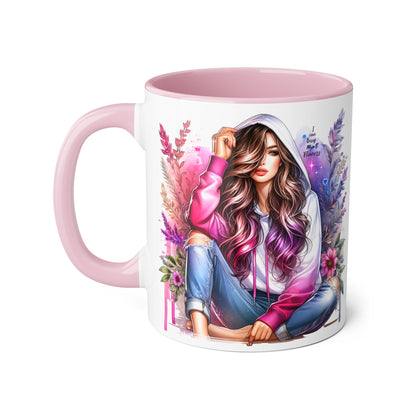I Can Buy Myself Flowers Chic Floral Accent Mug, Unique Coffee Cup for Women, Gift for Her, Artful Tea Cup, Birthday Mug, Cozy Coffee Drinkware