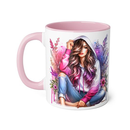I Can Buy Myself Flowers Chic Floral Accent Mug, Unique Coffee Cup for Women, Gift for Her, Artful Tea Cup, Birthday Mug, Cozy Coffee Drinkware