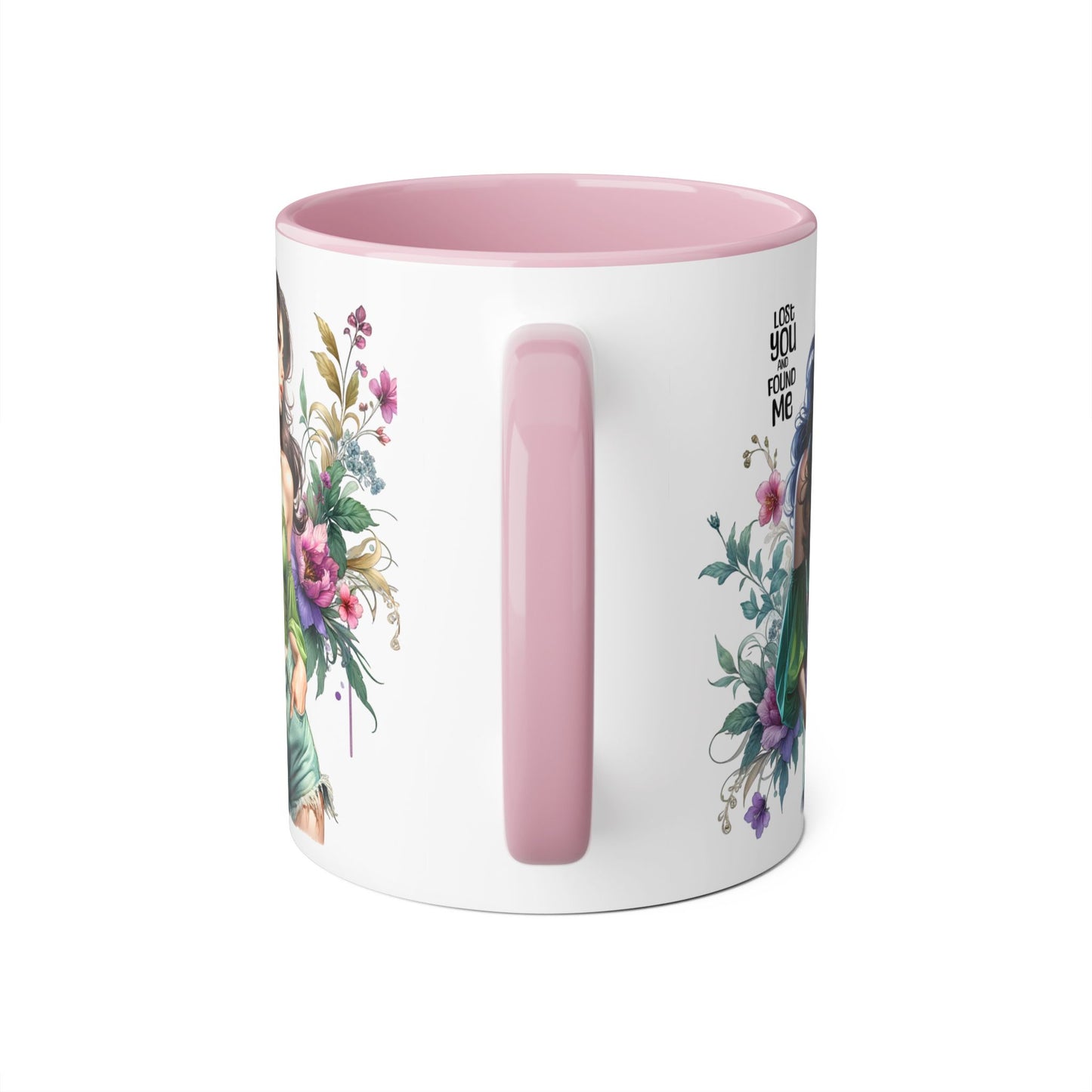 Lost You and Found Me Whimsical Floral Accent Mug for Nature Lovers, Unique Gift for Friends, Home Décor, Coffee Tea Drinkware, Thoughtful Gift Idea