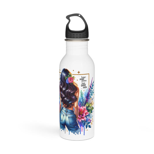 I Don't Make Mistakes, I Date Them Colorful Floral Water Bottle, Eco-Friendly Hydration, Gift for Women, Summer Outdoor Accessory, Motivational Drinkware