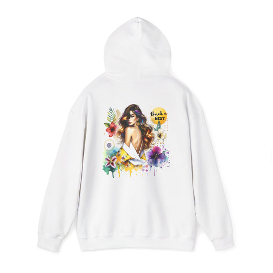 Thank U, Next Colorful Graphic Hooded Sweatshirt, Cozy Unisex Hoodie, Trendy Streetwear, Personalized Gift, Summer Vibes, Art-Inspired Fashion