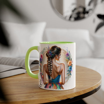 Artistic Accent Mug, Floral Coffee Cup, Unique Gifts for Her, Inspirational Drinkware, Love Yourself Mugs, Boho Style