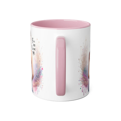 Empowerment Accent Mug, 11oz - Free And Loving Me Design, Inspirational Gift, Coffee Lovers, Self-Love, Artistic Home Decor, Feminine Vibe