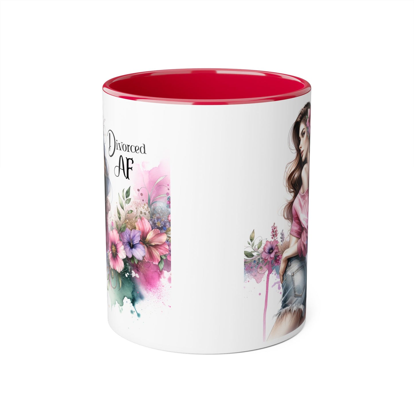 Divorced AF Accent Mug, Empowering Gift for Newly Divorced, Coffee Lover Mug, Inspirational Drinkware, Funny Divorce Humor