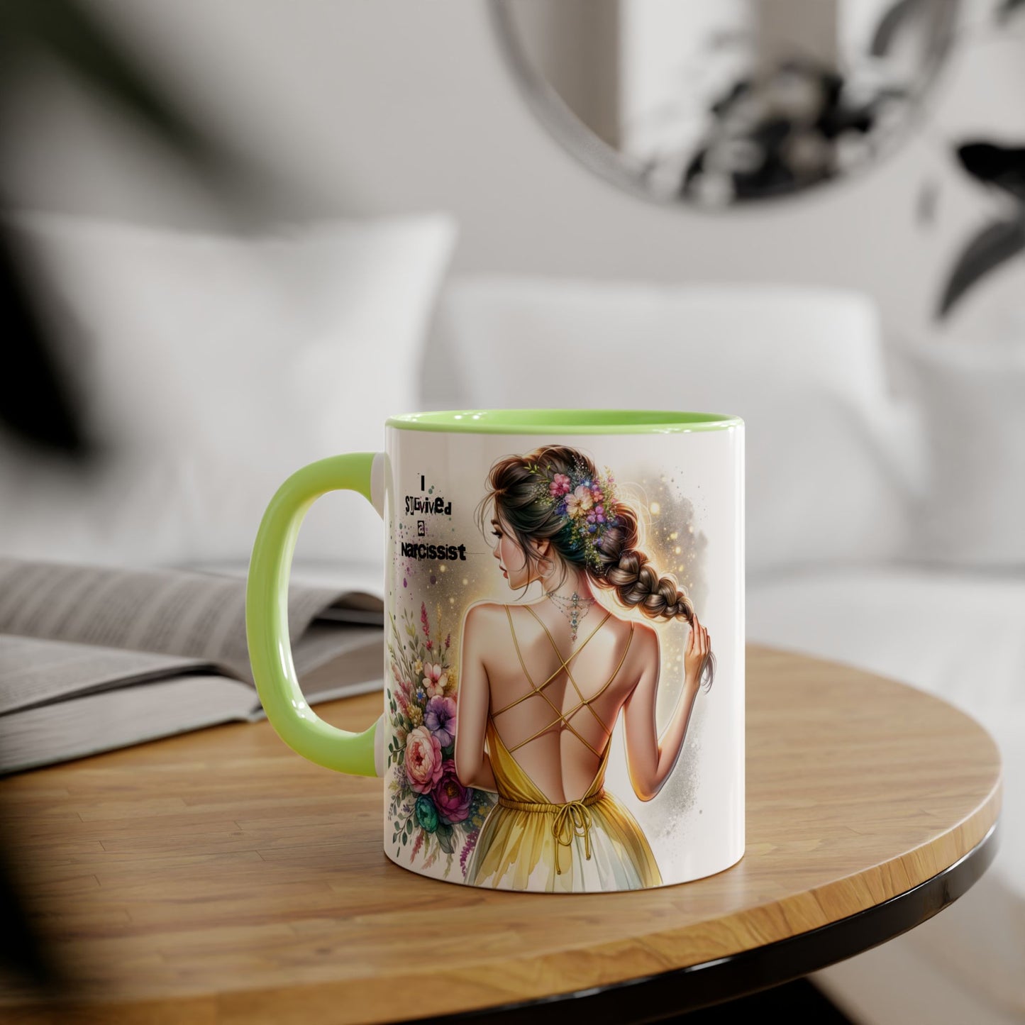 Floral Inspirational Mug, Gift for Friends, Self-Love Motivational Coffee Cup, Women's Empowerment, Birthday Present