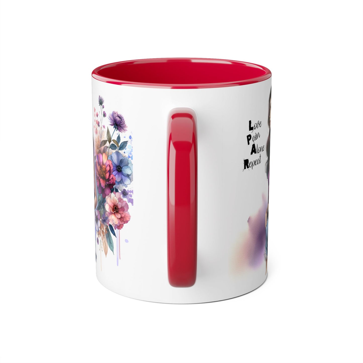 Floral Accent Mug, Personalized Coffee Cup, Artistic Drinkware, Unique Gift for Her, Women's Day Present, Home Decor