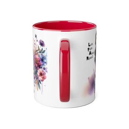 Floral Accent Mug, Personalized Coffee Cup, Artistic Drinkware, Unique Gift for Her, Women's Day Present, Home Decor