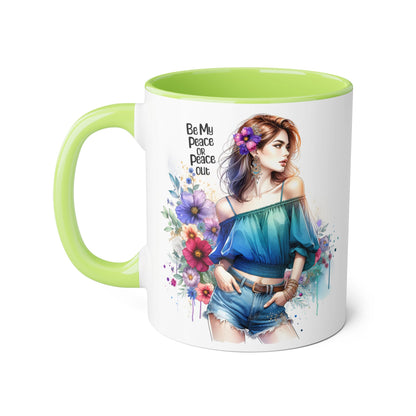 Be My Peace or Peace Out Accent 11oz Mug