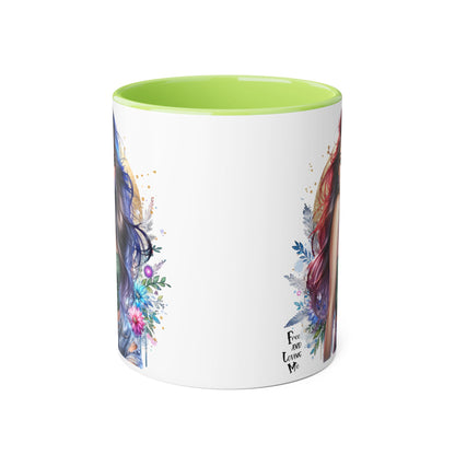 Bohemian Accent Mugs, Artistic Coffee Cup, Colorful Floral Mug, Gift for Her, Unique Art Collection, Cozy Vibe