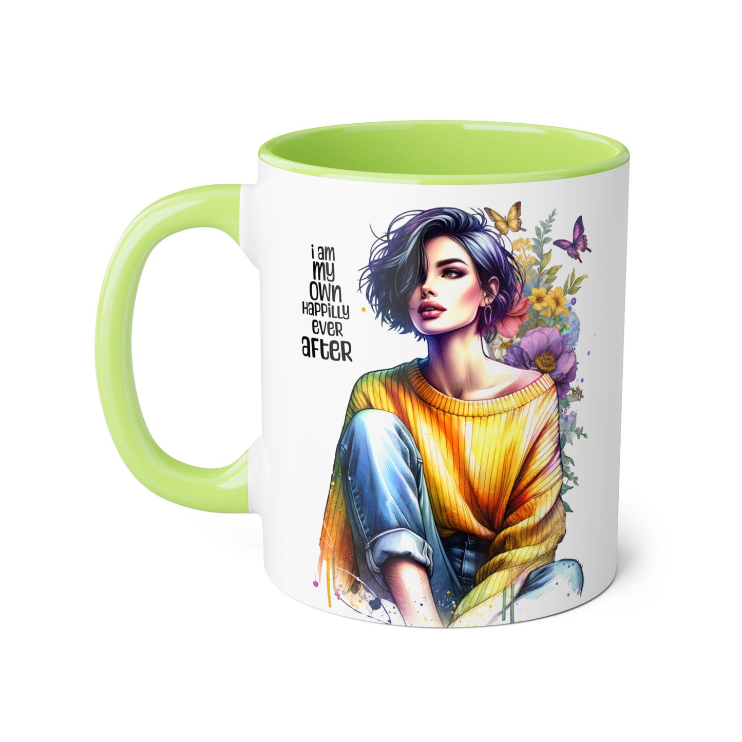 I Am My Own Happily Ever After Empowering Accent Mug - I Am My Own Happiness Ever After, Inspirational Gift for Her, Coffee Lover, Self-Care Decor, Motivational Cup