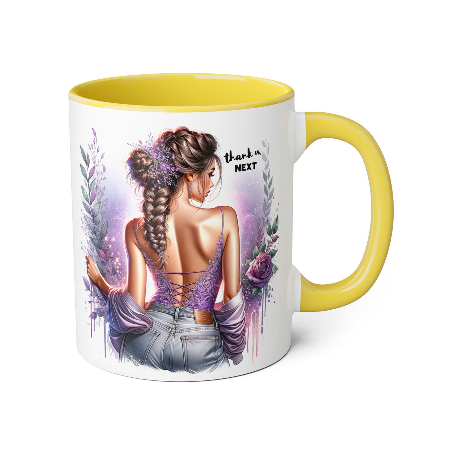 Thank U, Next Accent Mug | Inspirational Coffee Cup, Yoga Gift, Meditation Mug, Unique Home Decor, Self-Care Present