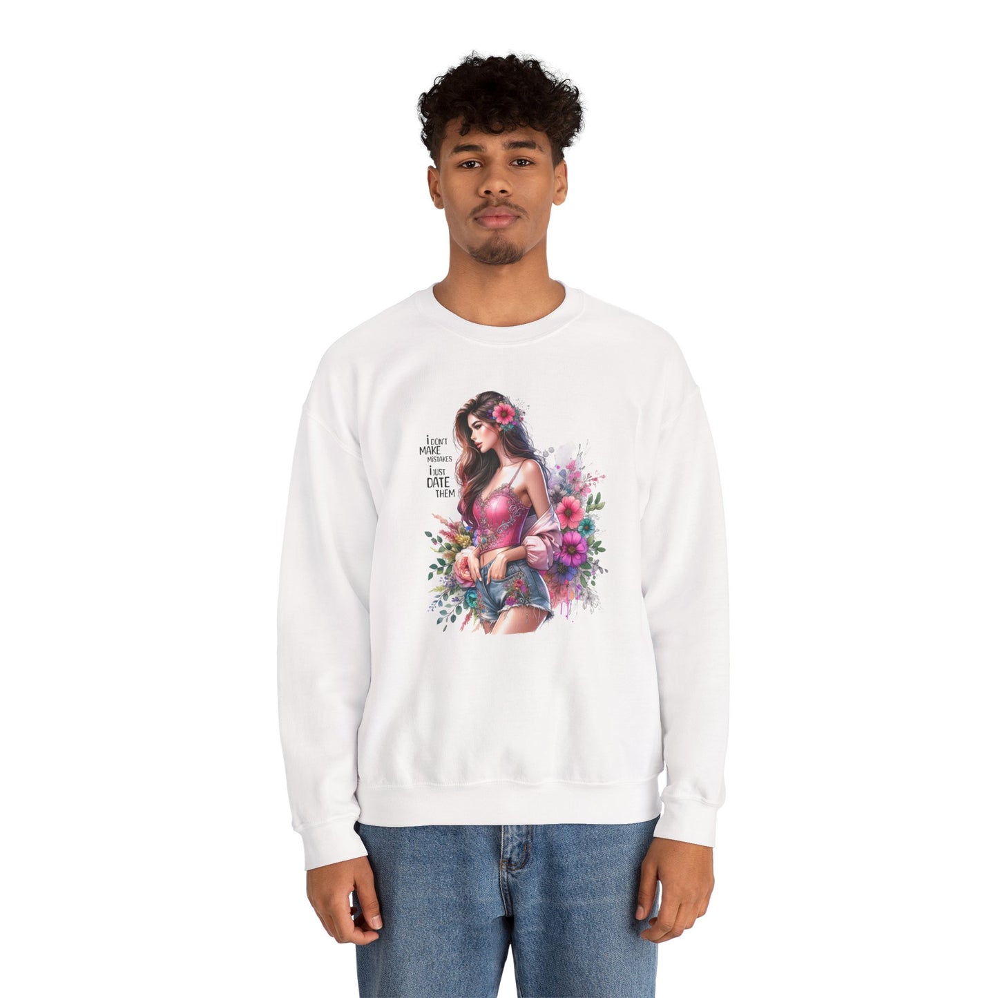 I Don`t  Make Mistakes, I Just Date Them Floral Fantasy Crewneck Sweatshirt, Boho Sweatshirt, Spring Fashion, Gift for Her, Cute Sweatshirt, Cozy Wear