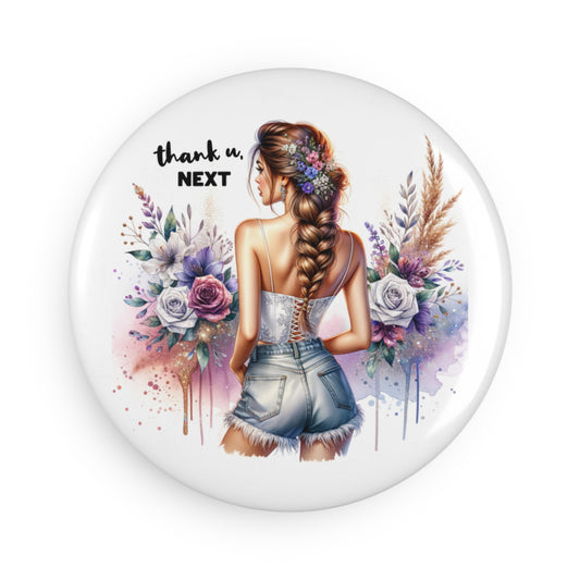 Button Magnet, Round (1 & 10 pcs)Thank U, Next Decorative Round Magnet, Gifts for Her, Refrigerator Decor, Chic Home Accessory, Unique Birthday Gift