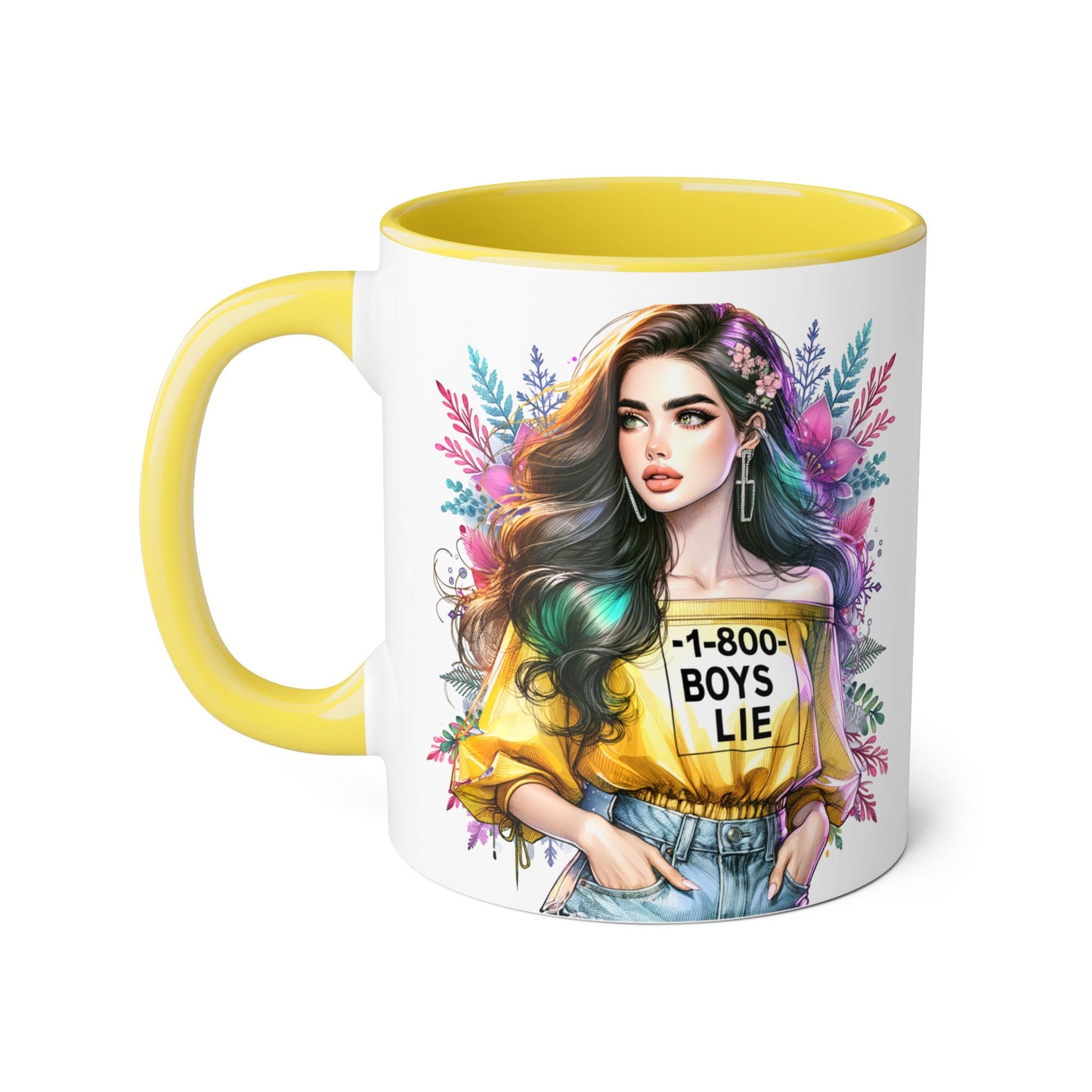 1-800-BOYS-LIE Chic Floral Accent Mug, 11oz Coffee Cup, Cute Gift for Her, Trendy Floral Drinkware, Ideal for Birthdays, Best Friend Gift, Unique [...]