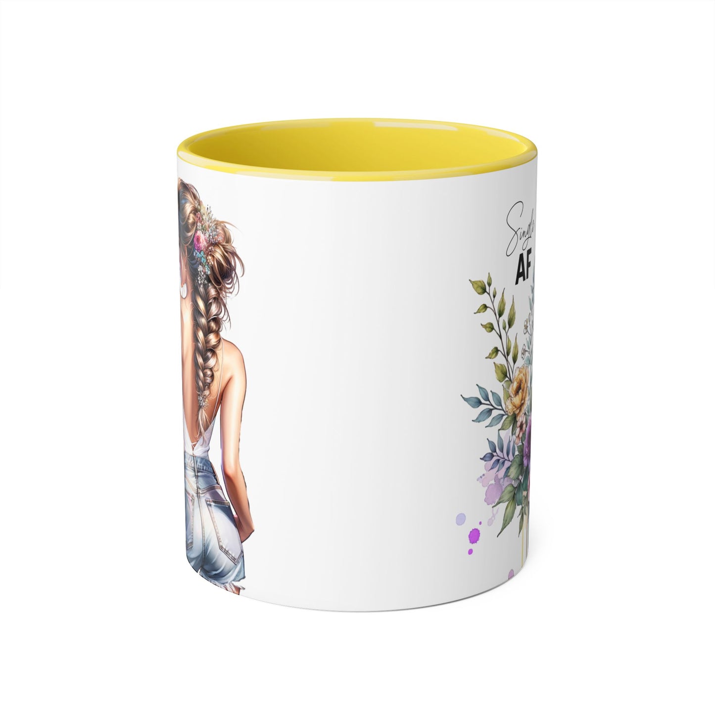 Single AF Chic Floral Accent Mug for Single Ladies | Perfect Gift for Birthdays, Weddings, or Just Because