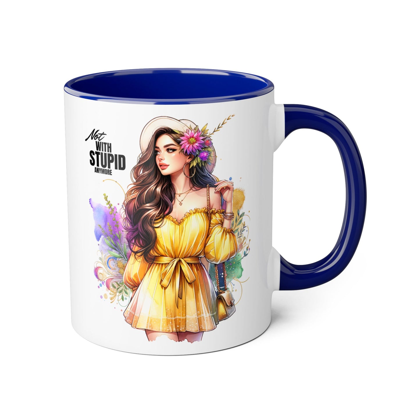 Not With Stupid Anymore Humoristic 11oz Accent Mug