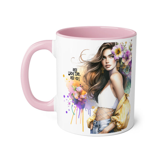 It's Not Me, It's You Humoristic Floral Accent Mug - Stylish Gift for Coffee Lovers, Art Mug, Flower Design, Motivational Quote, Unique Tea Cup