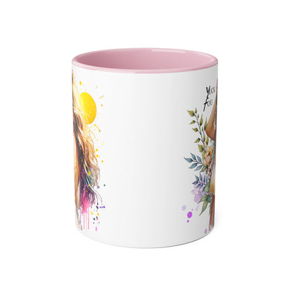 Yuck Fou Stylish Art Mugs for Her, Inspirational Coffee Cup, Gift for Friends, Floral Design Mug, Unique Home Decor
