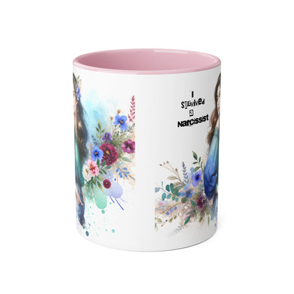 Survivor Accent Mug, Inspirational Gift Mug, Unique Art Coffee Cup, Self-Care Mug for Her, Perfect for Friendship, Recovery Gift