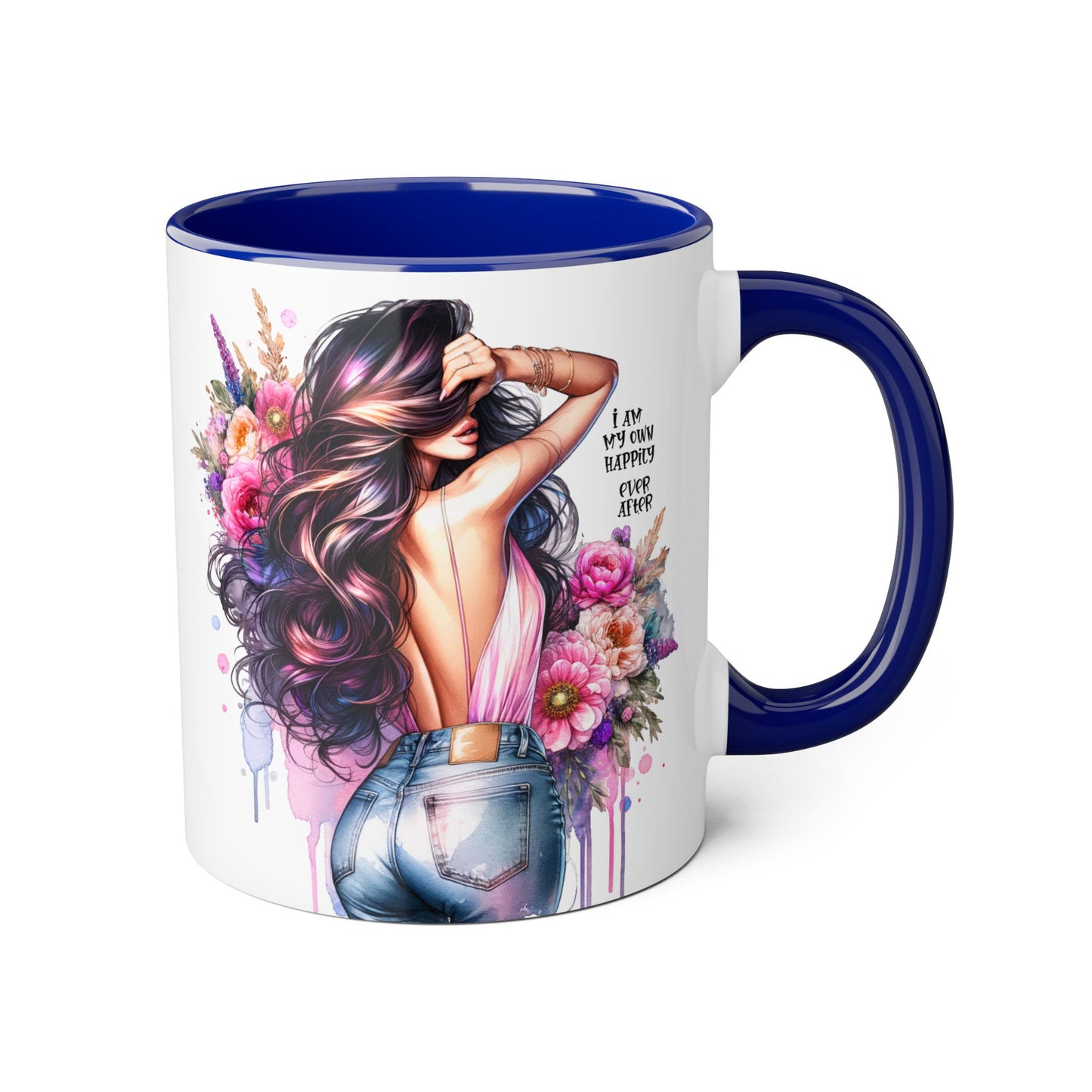 I Am My Own Happily Ever After Self-Love Floral Accent Mug - 11oz Inspirational Coffee Cup