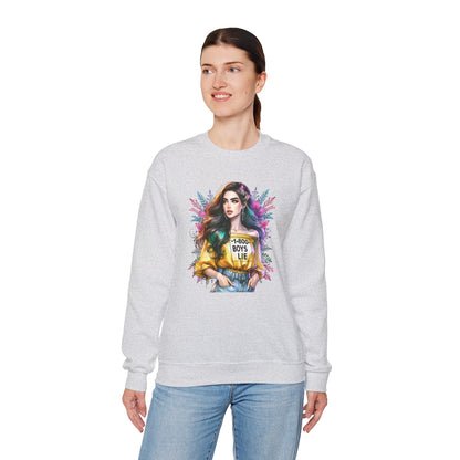 1-800-Boys-Lie Colorful Graphic Crewneck Sweatshirt - 'Boys Lie' Design, Unisex Sweatshirt, Trendy Gift, Casual Wear, Comfortable Outfit