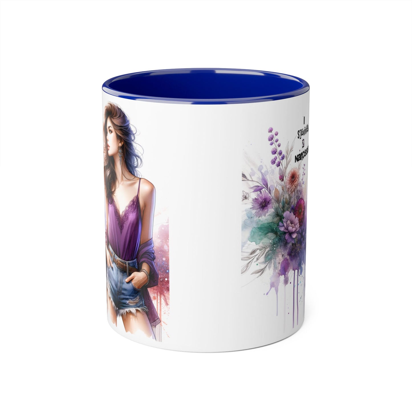 Stylish Quote Mug, Fashion Lover Gift, Narcissist Coffee Cup, Floral Design Mug, Unique Drinkware for Her