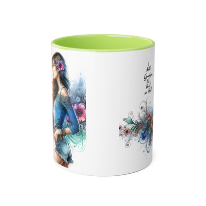 I Hold Grudges, I'll Heal in Hell Colorful Floral Accent Mug - Perfect Gift for Grandmas, Coffee Lovers, Tea Enthusiasts, Birthday & Special Occasions, Inspirational Quotes