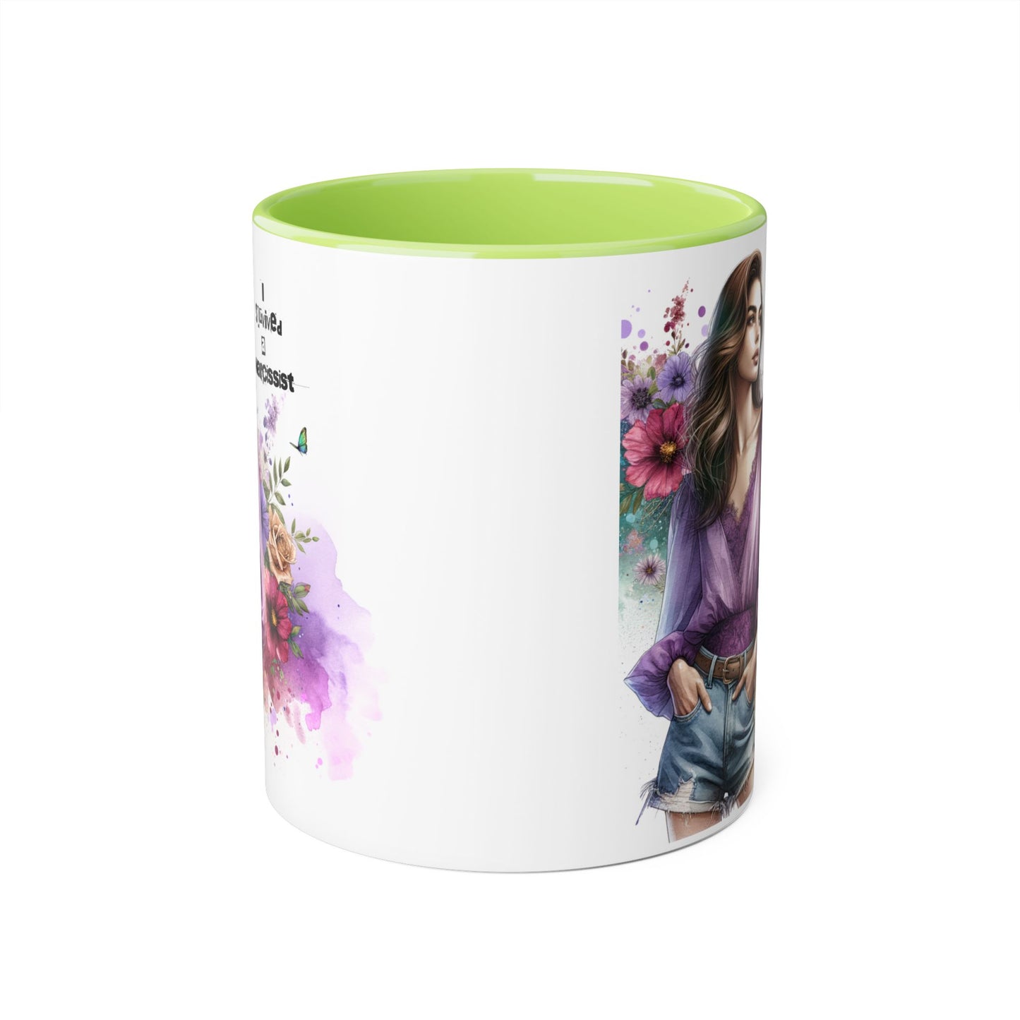 Stylish Floral Accent Mug with Quote, Perfect Gift for Coffee Lovers, Home Decor, Inspirational, Birthday, Humor, Self-Love