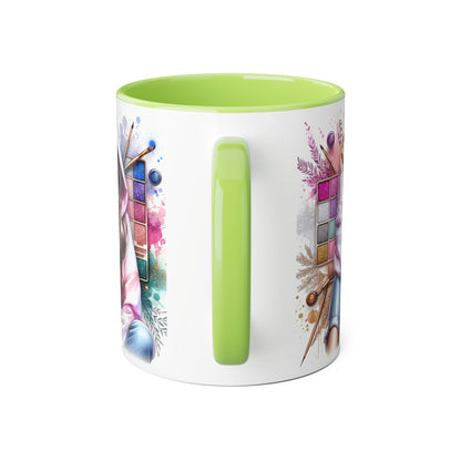 Free and Loving Me Artistic Accent Mugs, Fashionista Gift, Makeup Artist Coffee Cup, Unique Artistic Mug, Stylish Beverage Container, Creative Decor