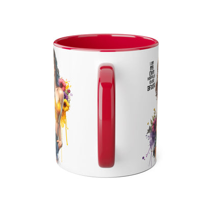 I Am My Own Happily Ever After Empowering Accent Mug, Inspirational Coffee Cup, Self-Love Gift, Vibrant Artwork Mug, Unique Floral Design, Cute Kitchen Decor