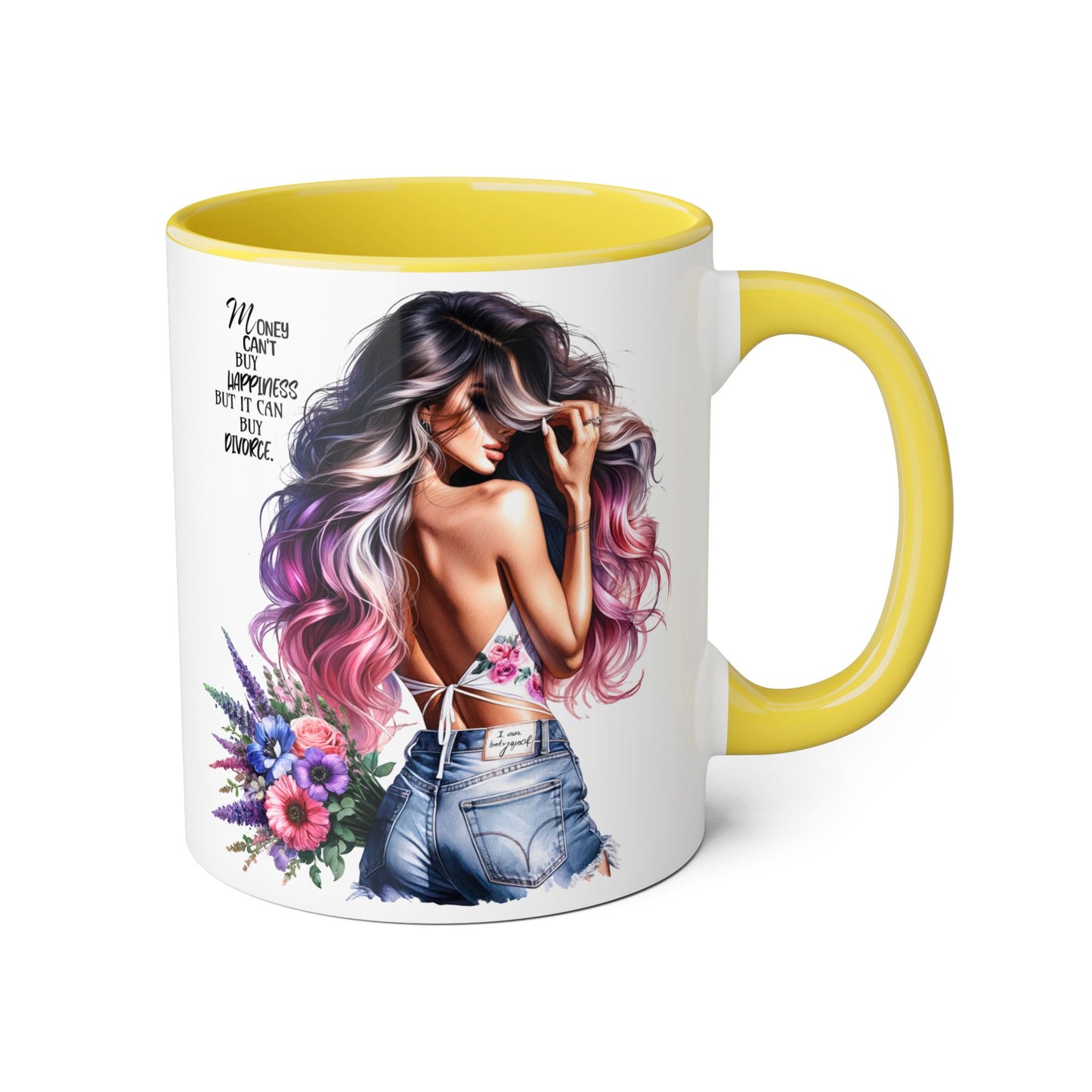 Mug - Money Can't Buy Happiness But It Can Buy Divorce Humoristic Accent Mug, 11oz