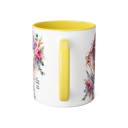 I Am My Own Happily Ever After Floral Beauty Accent Mug - Inspirational Coffee Cup, Gift for Her, Floral Mug, Motivational Drinkware, Cute Kitchen Decor