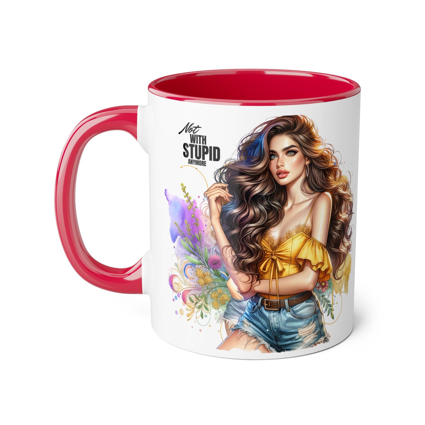 Not With Stupid Anymore Humoristic 11oz Accent Mug