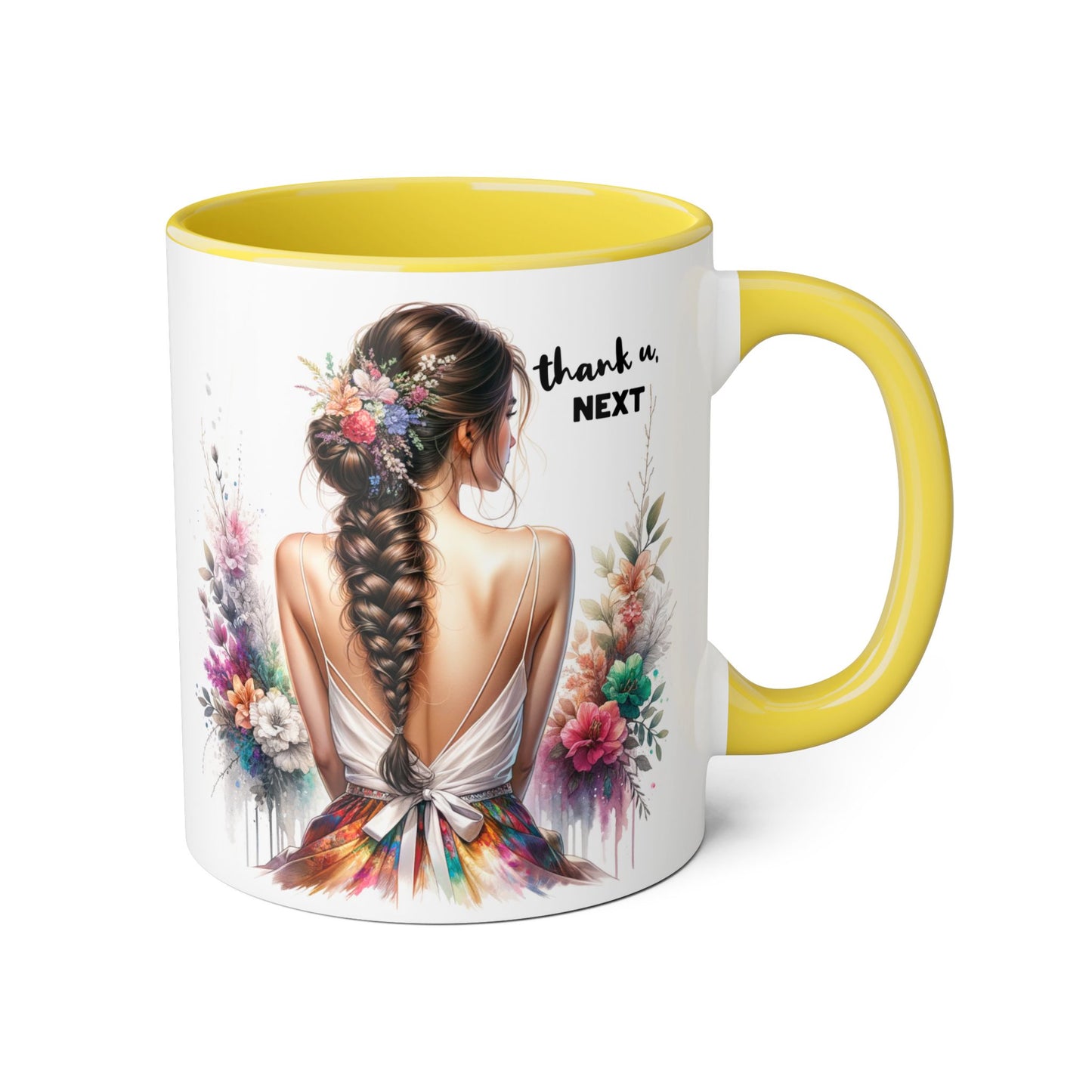 Thank U, Next Floral Thank You Accent Mug - Ideal Gift for Friends, Home Decor, Coffee Lovers, Birthday, Appreciation Moments, Artful Drinkware