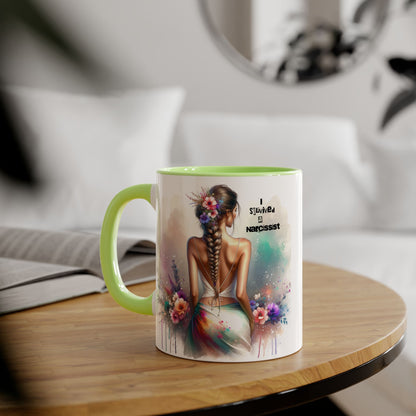 Chic Accent Mug, I Tried to be a Narcissist, Unique Gift, Floral Art, Coffee Lover, Home Decor, Inspiring Quote Mug