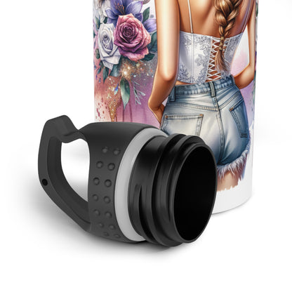 I'm Too Cute For My Ex Boho Floral Water Bottle | Stylish Stainless Steel Drinkware, Eco-Friendly Gift, Summer Hydration, Inspirational Quotes
