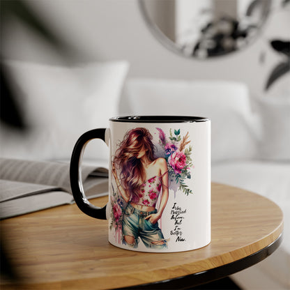 I Was Married Before But I'm Better Now Humoristic Floral Feminine Accent Mug | Inspirational Coffee Cup | Gift for Her, Birthday, Friendship, Self-Care Tea Mug, Home Decor