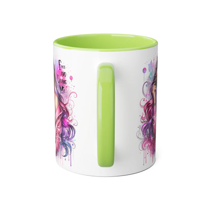 Colorful Motivational Accent Mug - "Free and Loving Me" - Self-Care Gift, Inspirational Drinkware, Artistic Coffee Cup, Unique Present, [...]