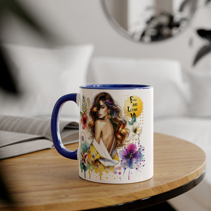 Colorful Artistic Accent Mug - "Free and Loving Me" - Vibrant Coffee Mug for Art Lovers, Gift for Her, Inspirational Drinkware, Home [...]