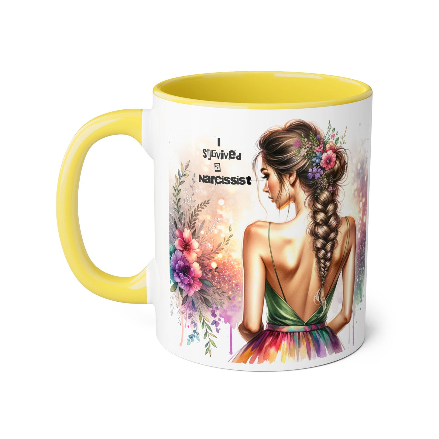 Colorful Floral Accent Mug